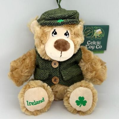 Celtic Toy Co. Green Button Waistcoat and Cap Teddy Bear